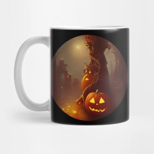 Halloween pumpkin and spooky tree Mug